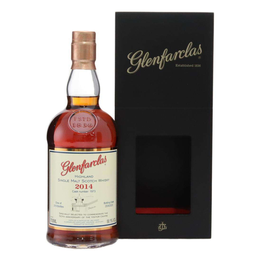 Glenfarclas Visitor Centre 50th Anniversary 9 Year Old, Sherry Cask, Cask #1973, 2023, 58.1% whisky bottle