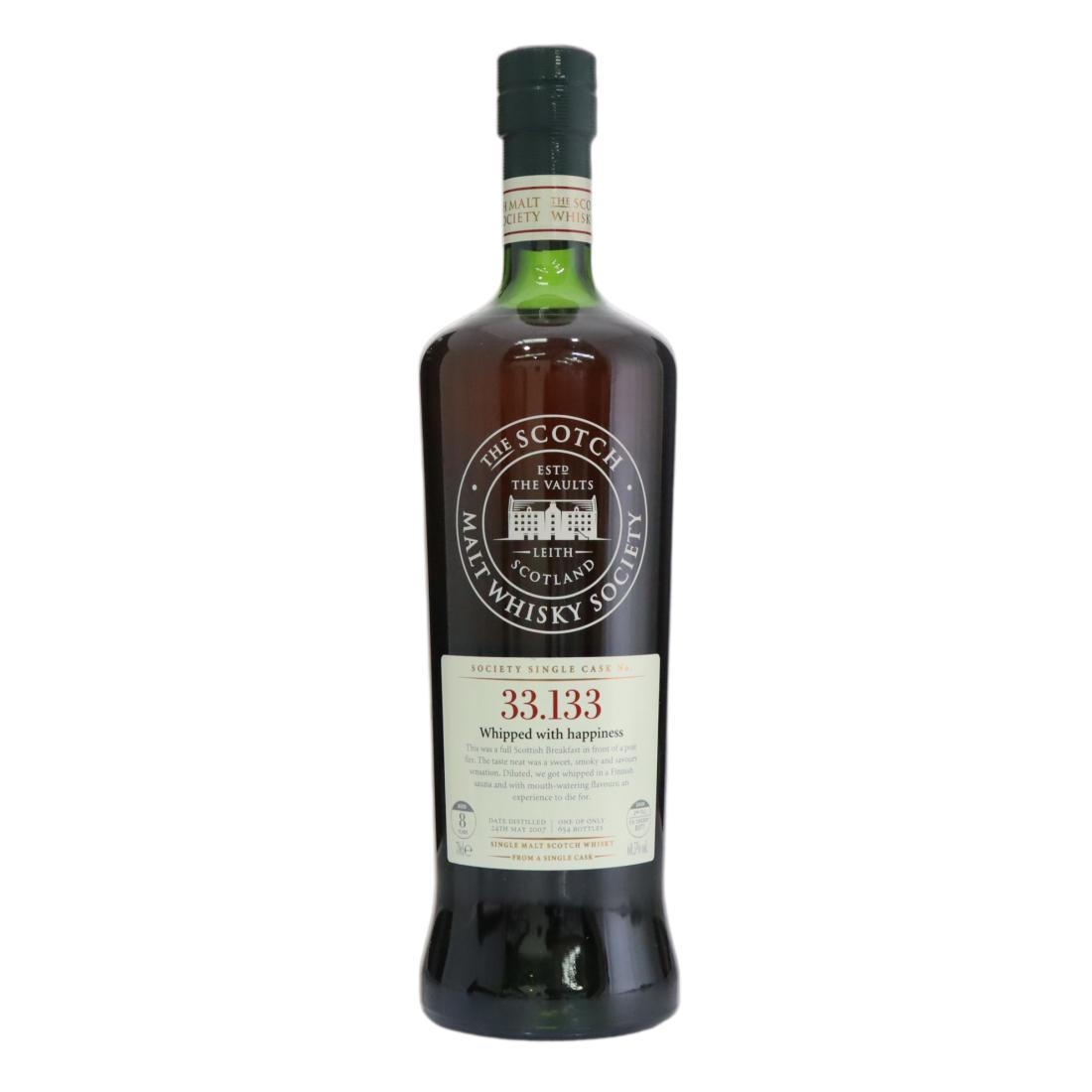 Ardbeg Whipped with happiness 8 Year Old, Sherry Cask, Cask #133, 2007, The Scotch Malt Whisky Society, 60.5% whisky bottle