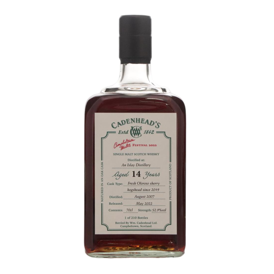 An Islay Distillery Campbeltown Malts Festival 2022 14 Year Old, Sherry Cask, 2007, Cadenhead's, 52.9% whisky bottle