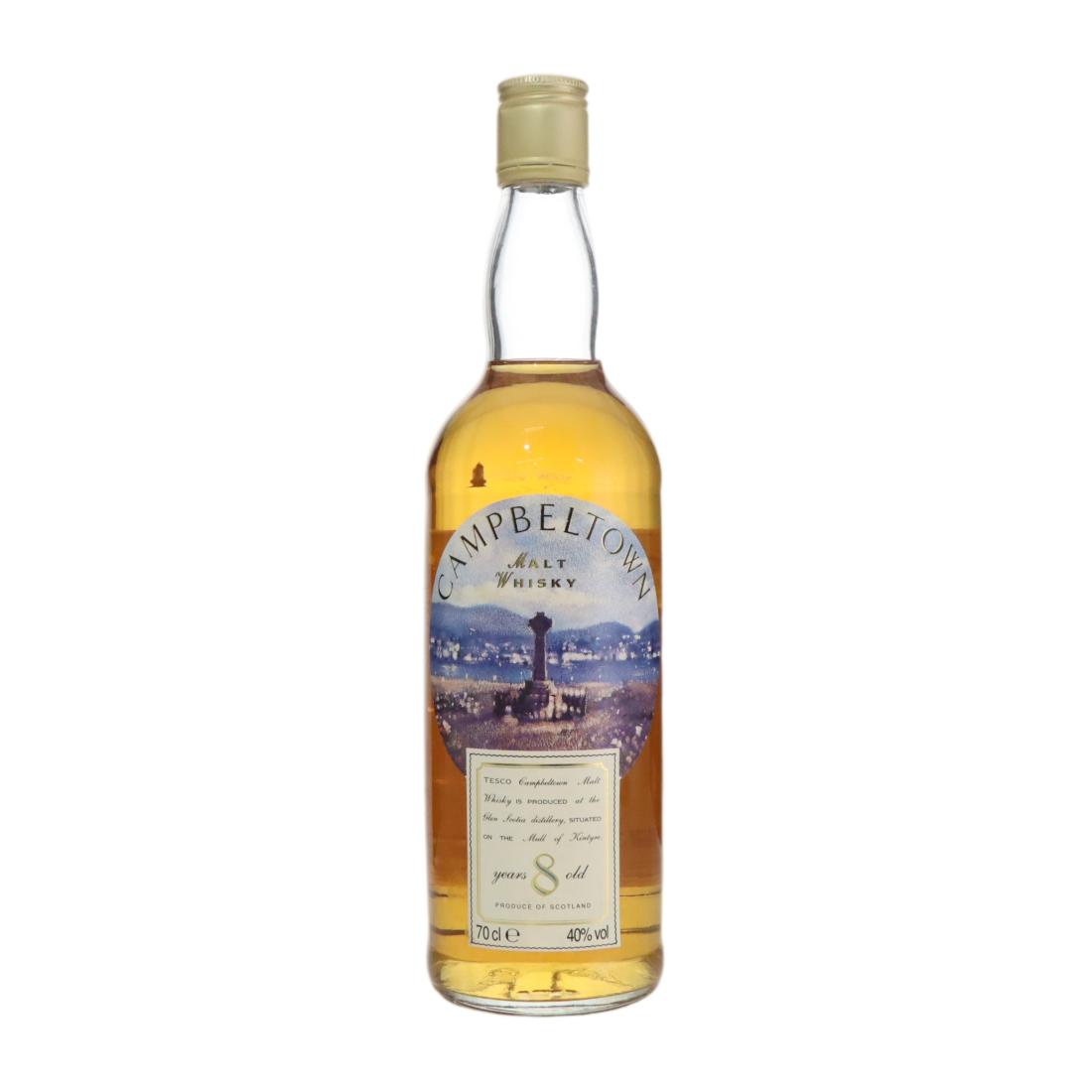 Glen Scotia 8 Year Old, Tesco, 40% whisky bottle