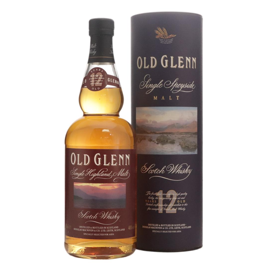 Old Glenn 12 Year Old, Oak Cask, Douglas MacNiven, 40% whisky bottle