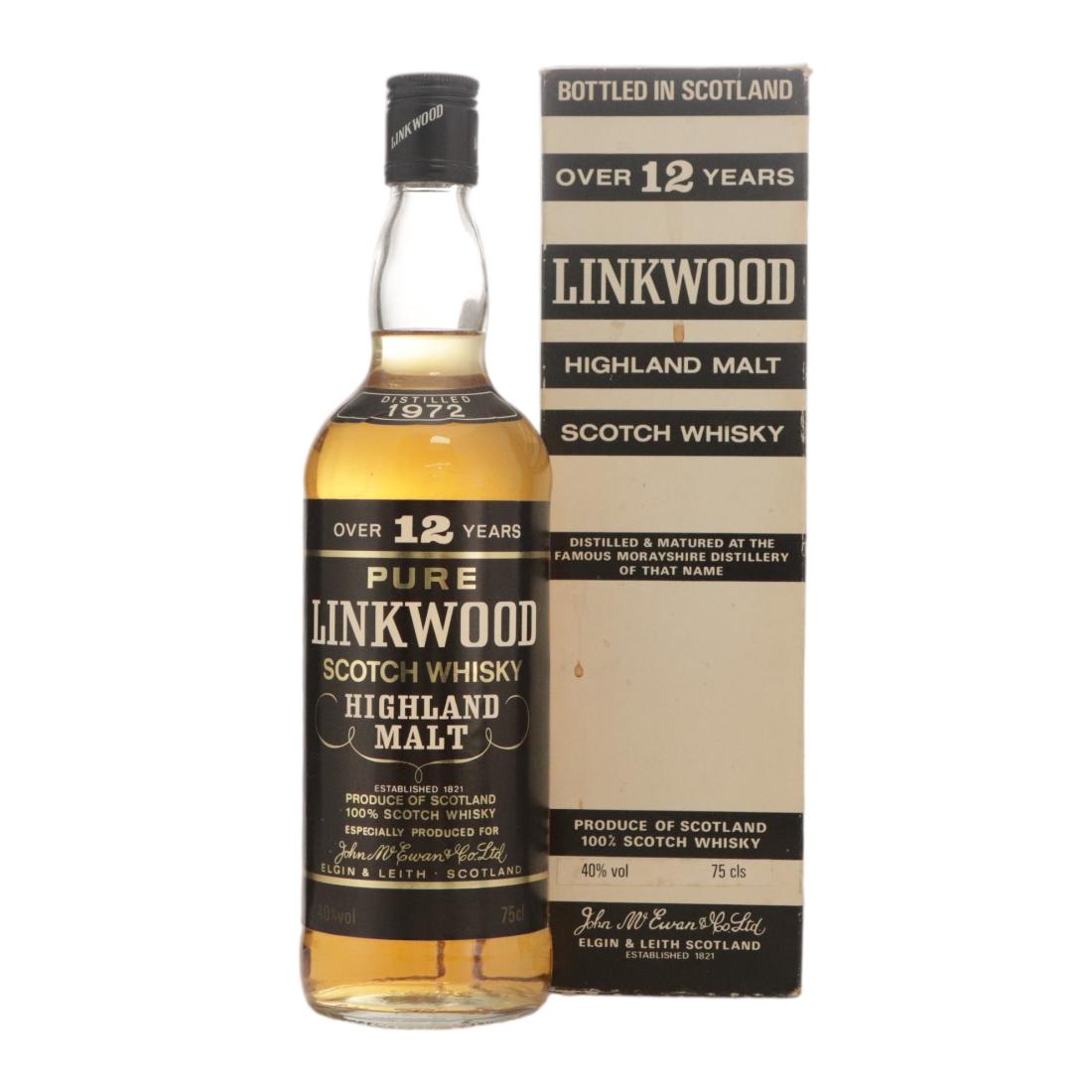 Linkwood 12 Year Old, 1972, John McEwan & Co, 40% whisky bottle
