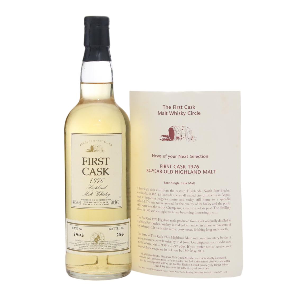 North Port First Cask #24 Year Old, Oak Cask, Cask #3903, 1976, Direct Wines, 46% whisky bottle
