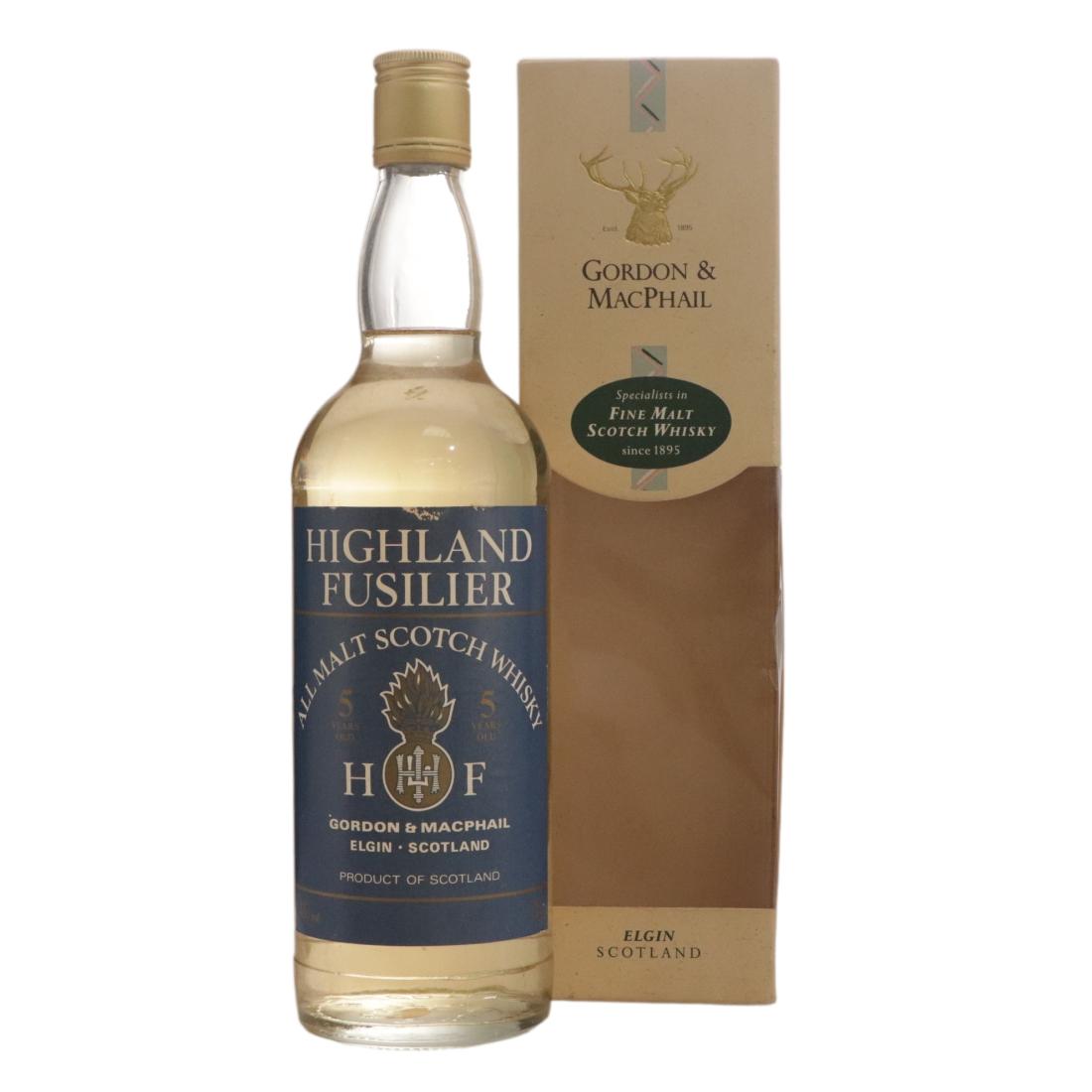 Highland Fusilier 5 Year Old, Gordon & MacPhail, 40%, 70cl whisky bottle