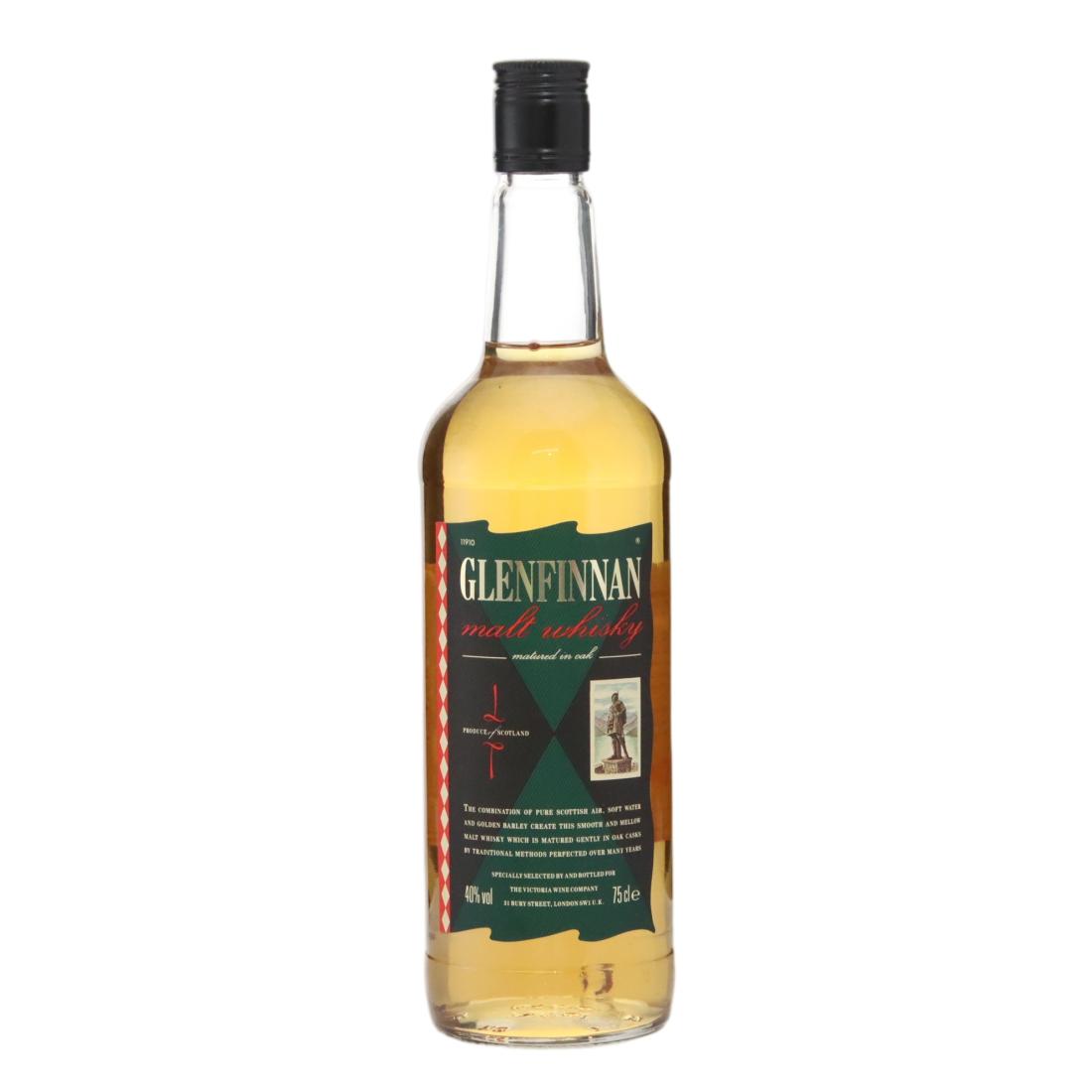 Glenfinnan Malt Whisky, Oak Cask, The Victoria Wine Company, 40% whisky bottle