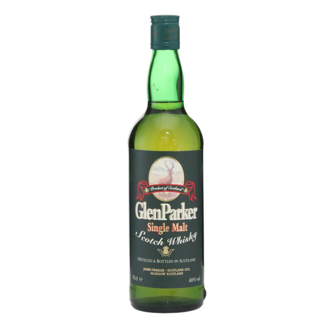 Glen Parker Single Malt, Oak Cask, 40% whisky bottle