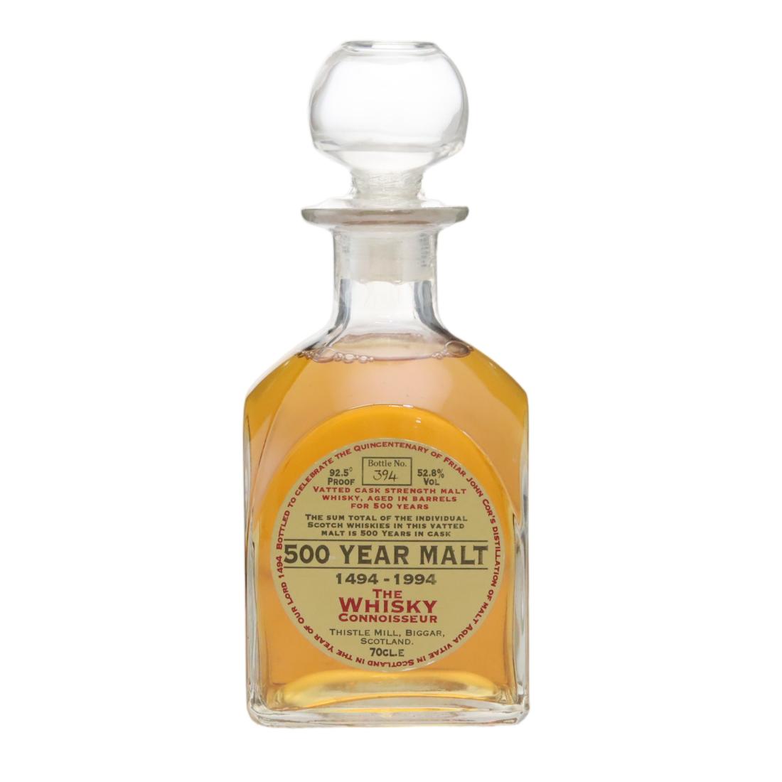 500 Year Malt, 1994, The Whisky Connoisseur, 52.8% whisky bottle