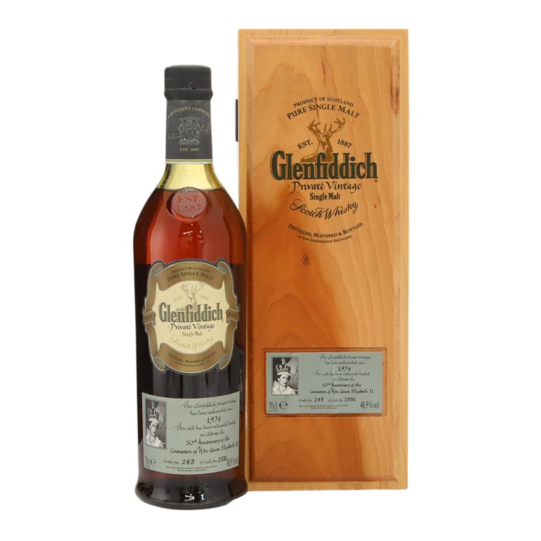 Glenfiddich 1974 Private Vintage 50th Anniversary Of The Coronation Of H M Queen Elizabeth Ii