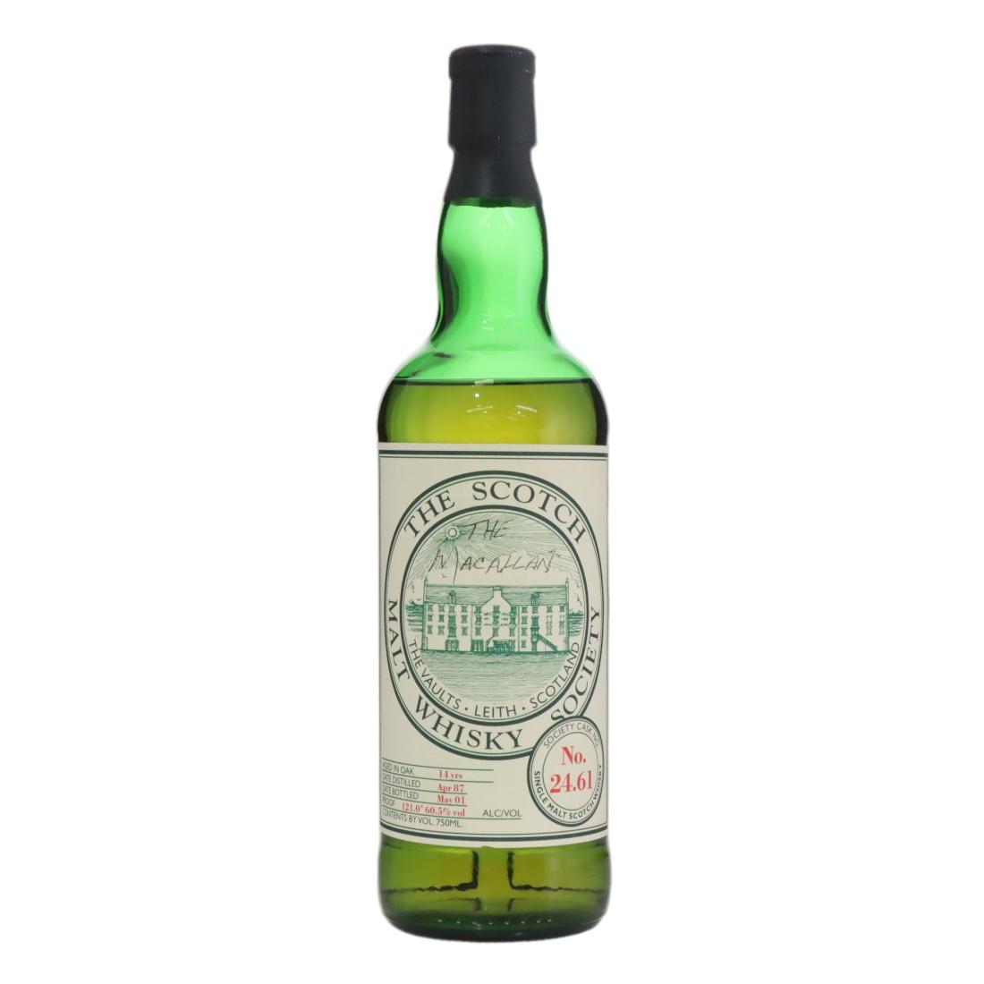 Macallan 14 Year Old, Oak Cask, Cask #24.61, 1987, The Scotch Malt Whisky Society, 60.5% whisky bottle