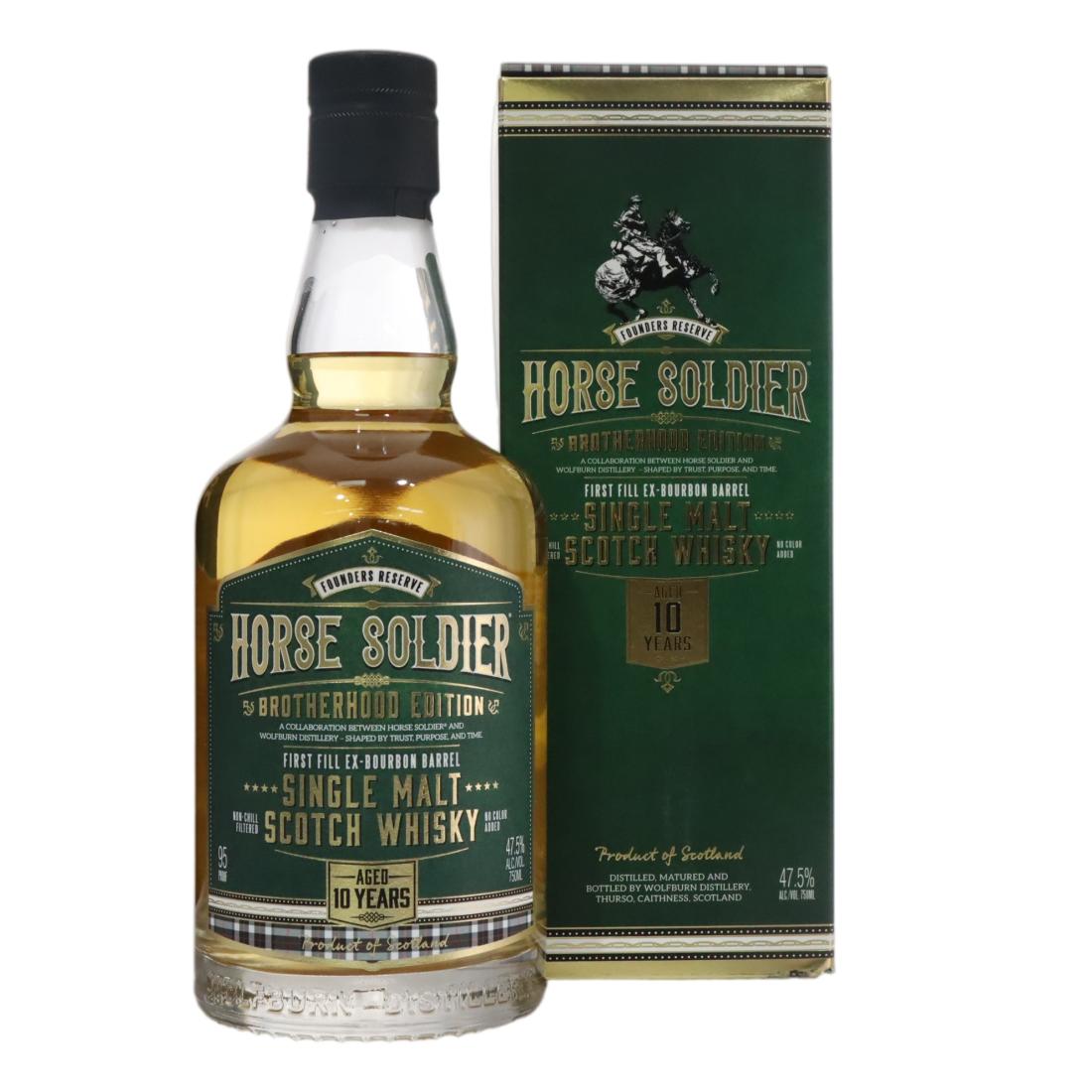Wolfburn Horse Soldier Brotherhood Edition 10 Year Old, Bourbon Cask, 47.5% whisky bottle