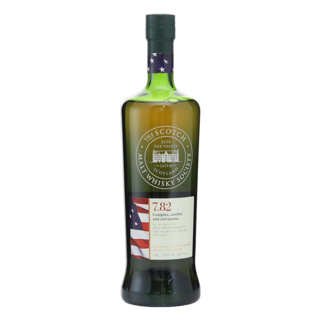 Longmorn Complex, carefree & curvaceous 19 Year Old, Bourbon Cask, Cask #7.82, 1993, The Scotch Malt Whisky Society, 53% whisky bottle