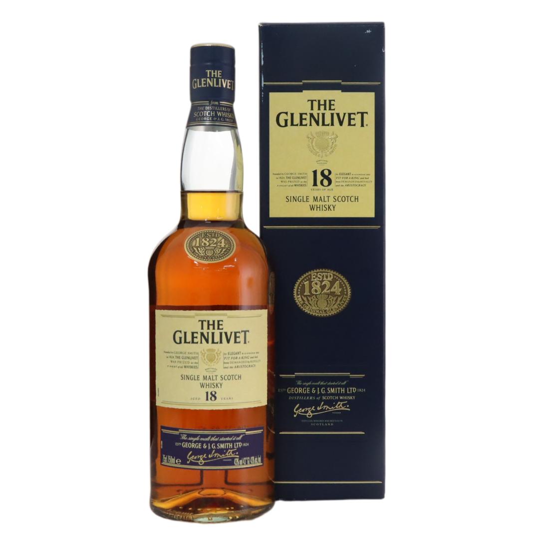 Glenlivet 18 Year Old, American Oak & Sherry Oak Cask, 2025, 43% whisky bottle
