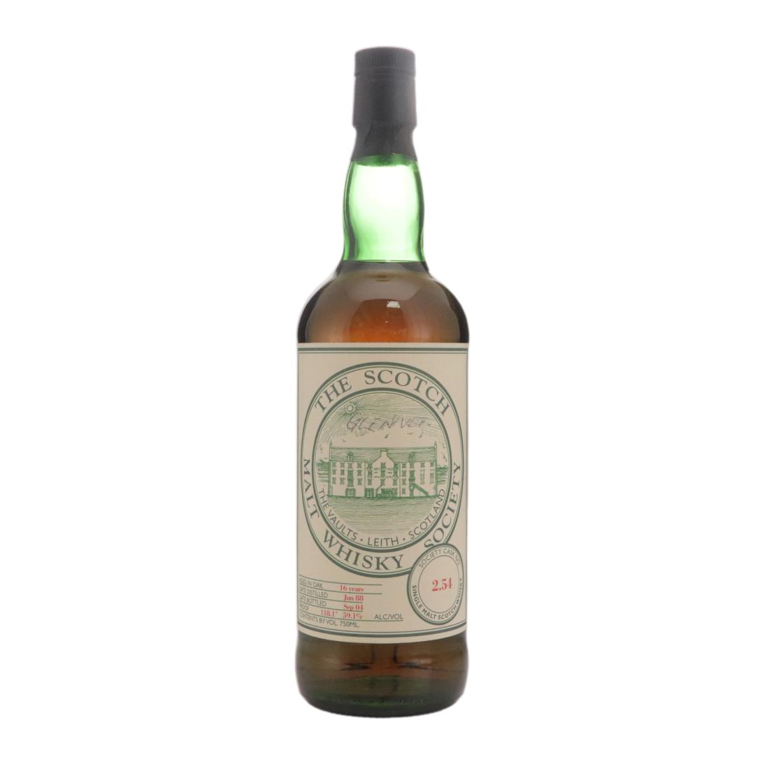 Glenlivet 16 Year Old, Oak Cask, Cask #2.54, 1988, The Scotch Malt Whisky Society, 59.1% whisky bottle