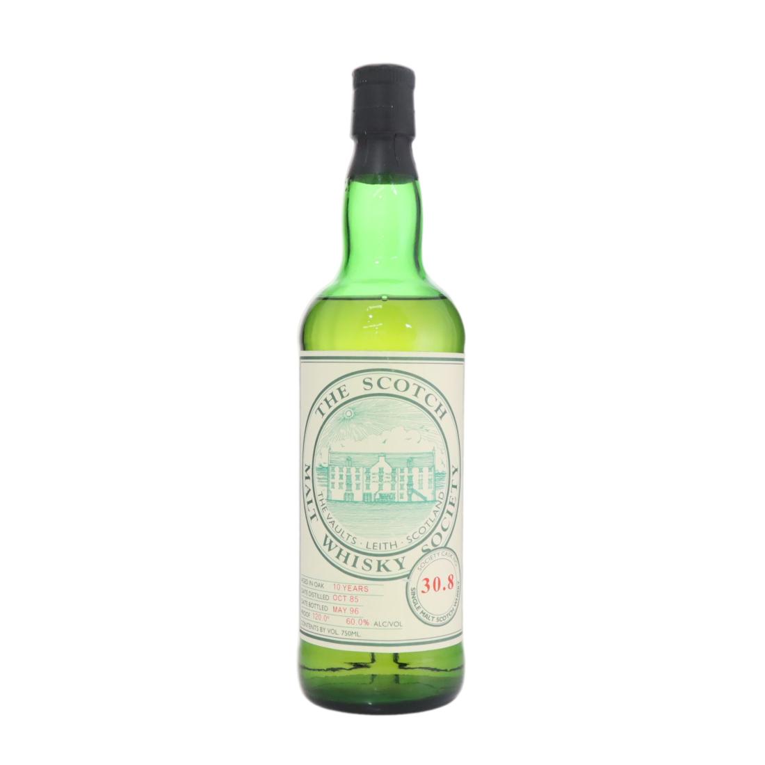 Glenrothes 10 Year Old, Oak Cask, Cask #30.8, 1985, The Scotch Malt Whisky Society, 60% whisky bottle