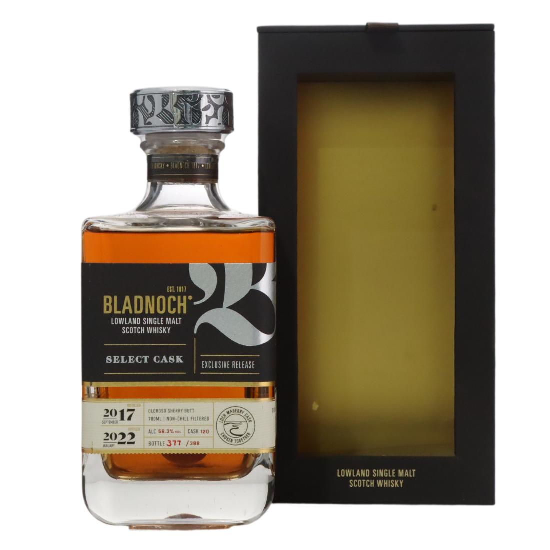 Bladnoch Select Cask Loch Maberry 5 Year Old, Sherry Cask, Cask #120, 2022, 58.3% whisky bottle
