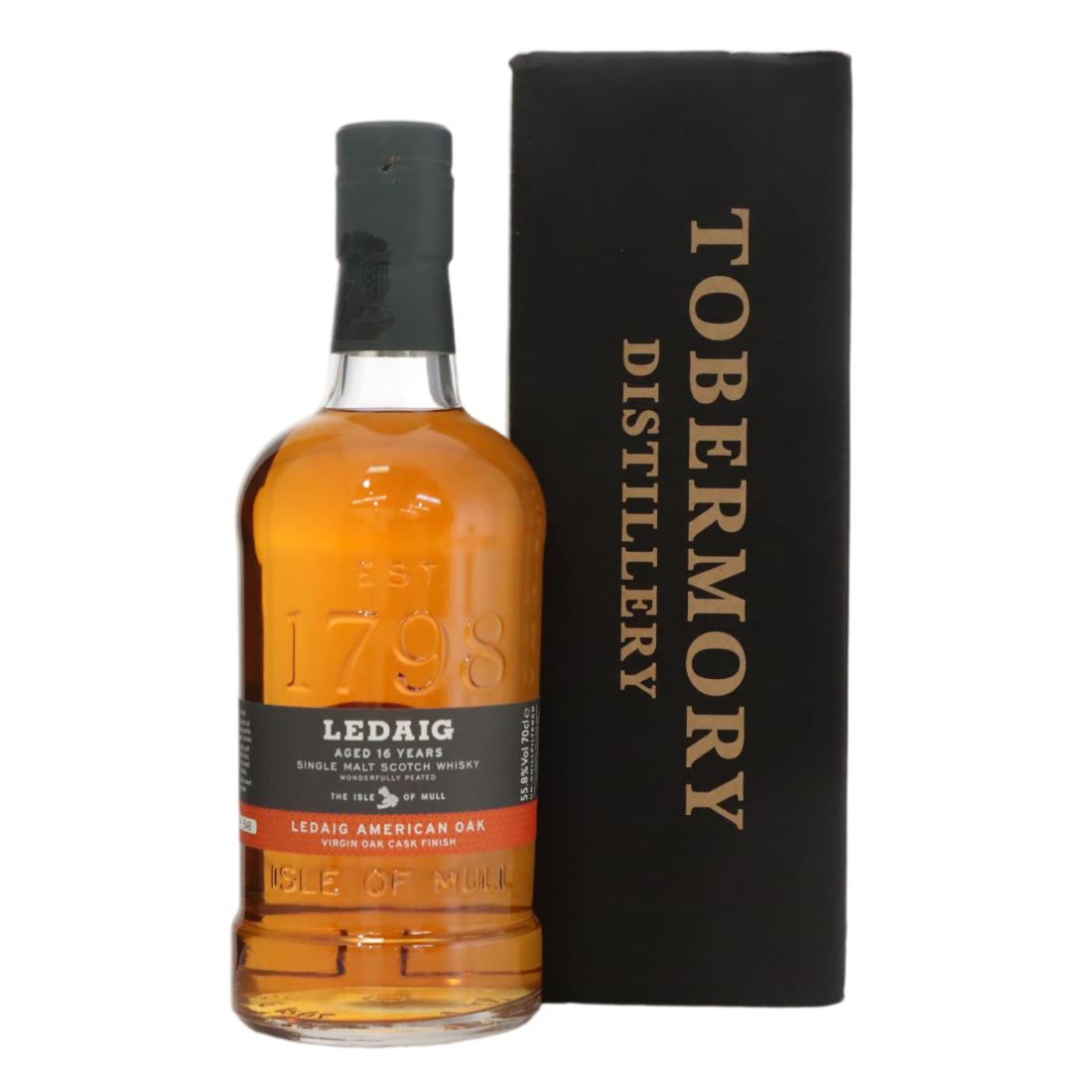 Ledaig American Oak 16 Year Old, Virgin Oak Cask, 2017, 55.8% whisky bottle