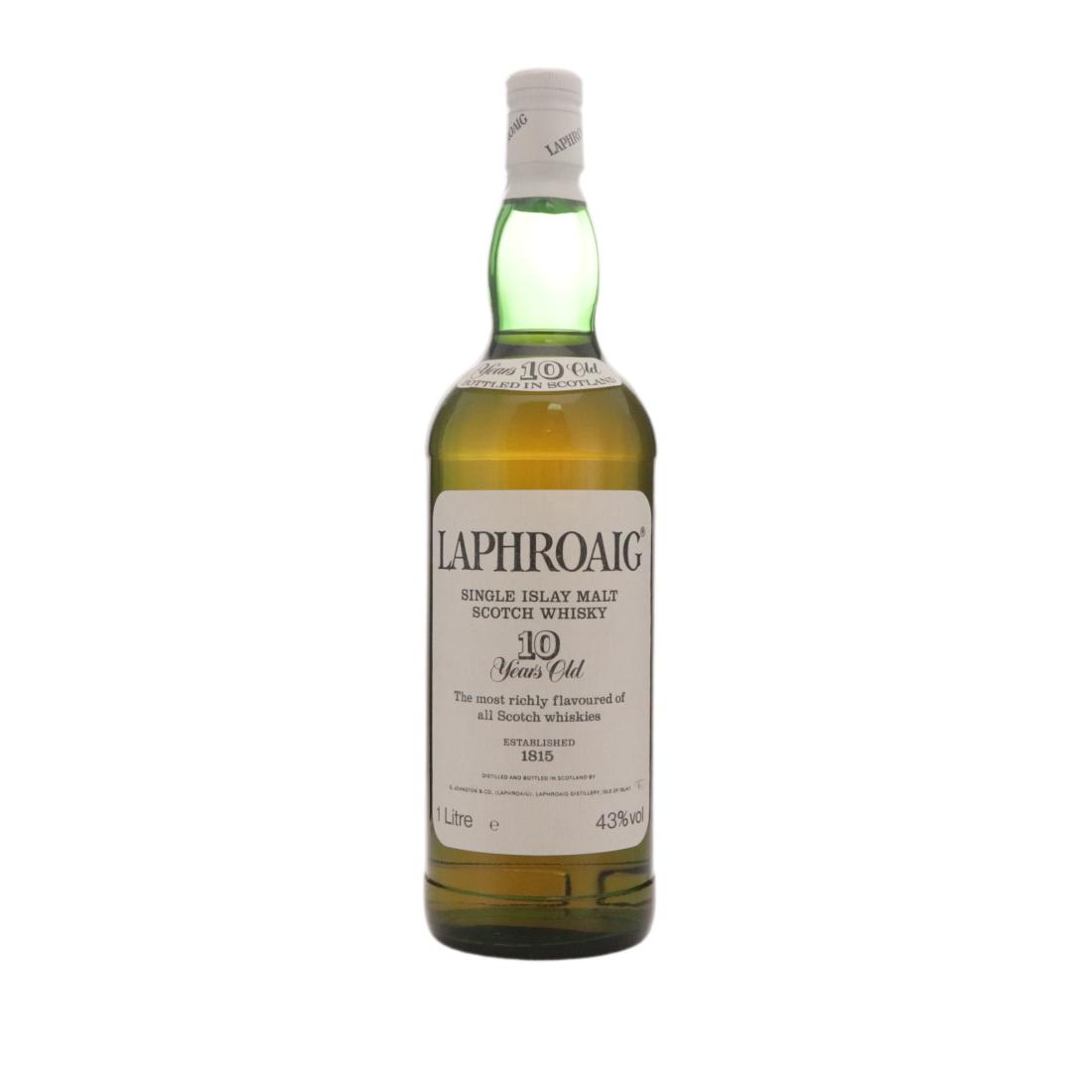 Laphroaig 10 Year Old, 43%, 1L whisky bottle