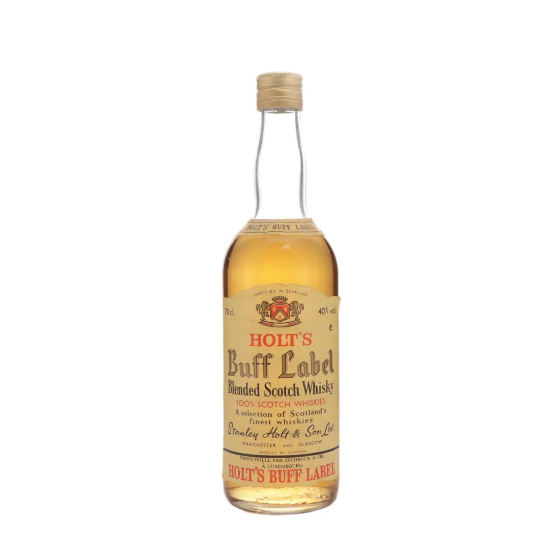 Holt's Buff Label Blended Scotch Whisky, Stanley Holt & Son Ltd., 40% whisky bottle