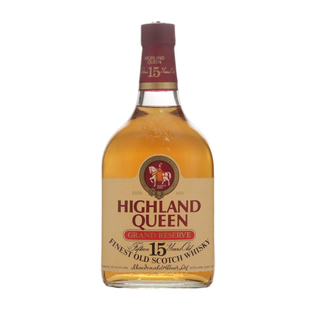 Highland Queen Grand Reserve 15 Year Old, 2025, 43% whisky bottle