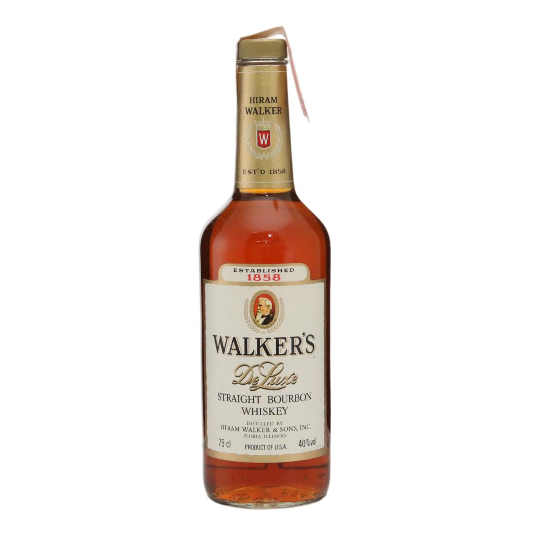 Walker's De Luxe Straight Bourbon, 40% whisky bottle