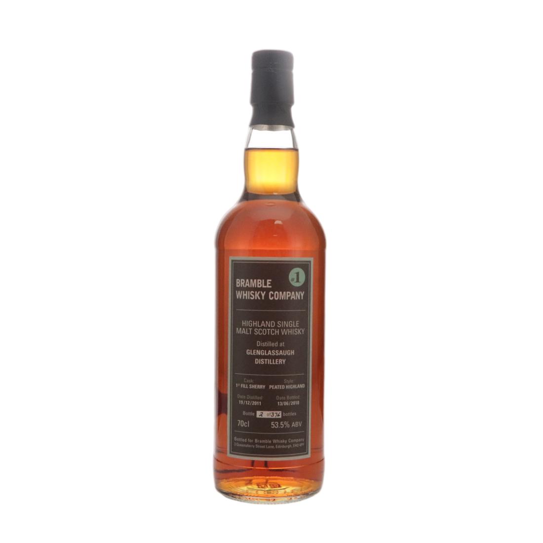 Glenglassaugh 6 Year Old, Sherry Cask, 2011, Bramble Whisky Company, 53.5% whisky bottle