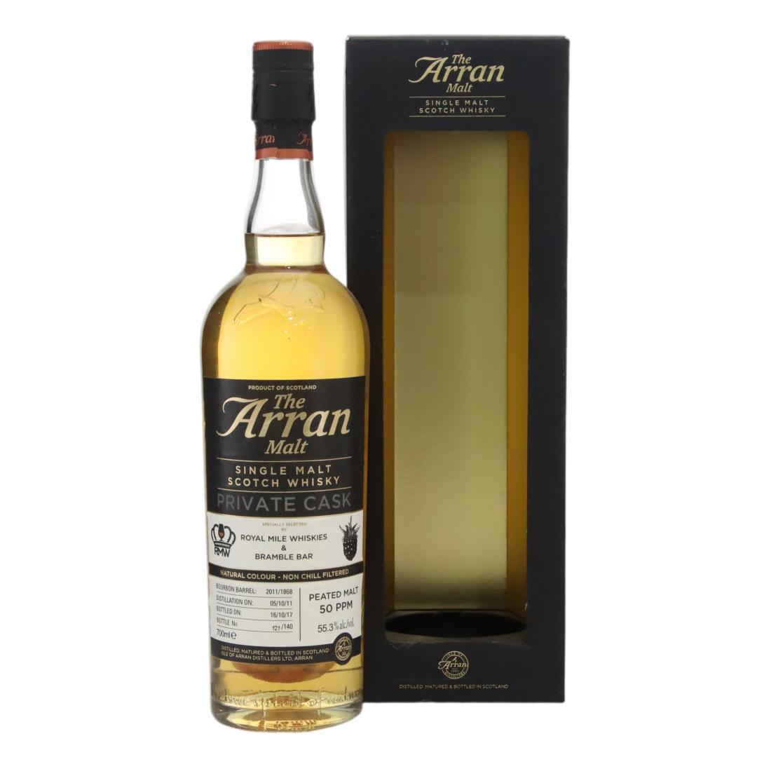 Arran Private Cask #6 Year Old, Bourbon Cask, Cask #2011/1868, 2017, 55.3% whisky bottle