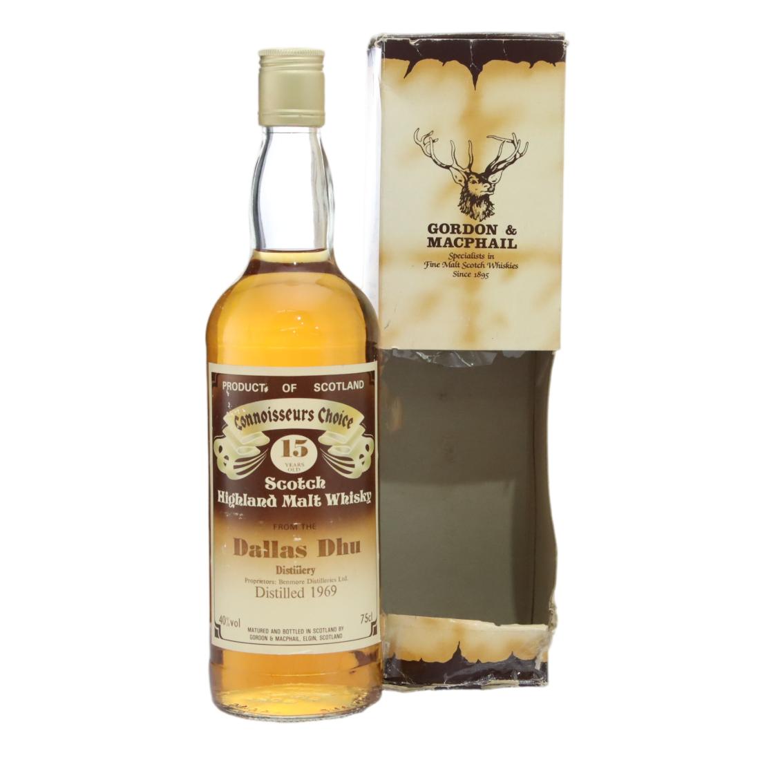 Dallas Dhu 1969 15 Year Old Connoisseurs Choice, 1969, Gordon & MacPhail, 40% whisky bottle