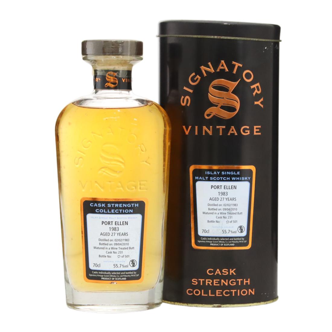 Port Ellen Signatory Vintage Cask Strength Collection 27 Year Old, Hogshead Butt Cask, Cask #231, 1983, Signatory Vintage, 55.7% whisky bottle