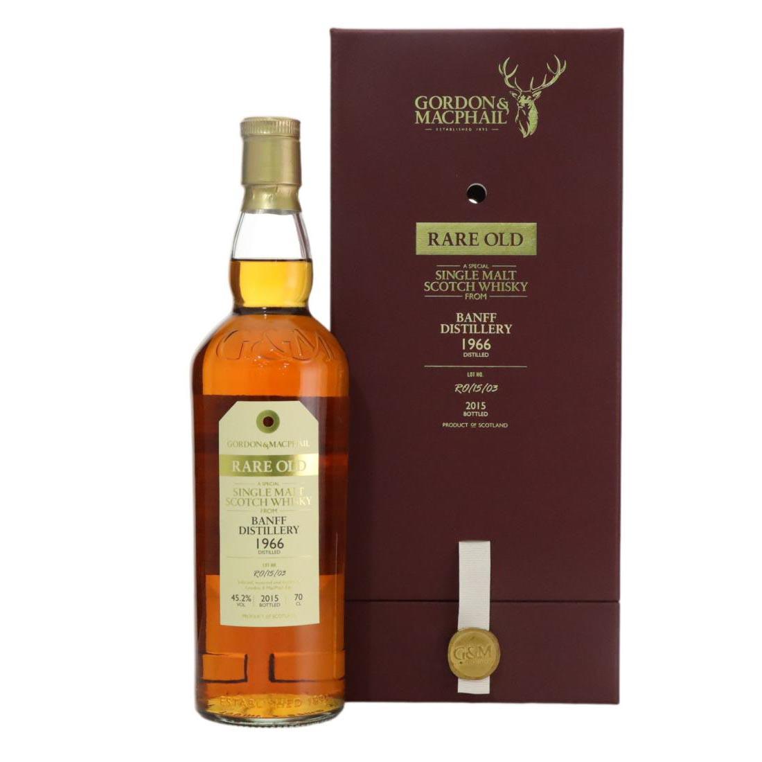 Banff Rare Old 49 Year Old, Sherry Cask, Cask #RO/15/03, 1966, Gordon & MacPhail, 45.2% whisky bottle