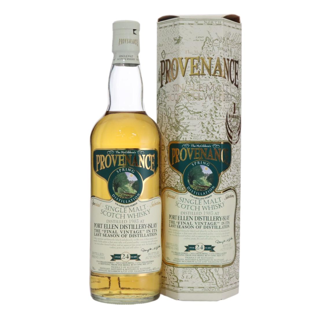 Port Ellen Provenance Spring Distillation 24 Year Old, Refill Butt Cask, Cask #DMG 3977, 1983, Douglas McGibbon & Co., 46% whisky bottle
