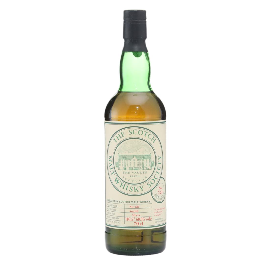 Longmorn 7.21 33 Year Old, Cask #7.21, 2002, 60.3% whisky bottle