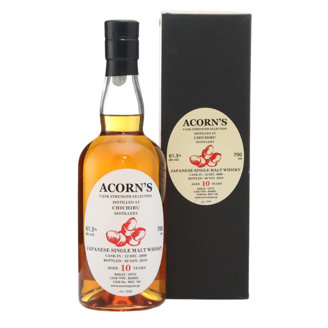 Chichibu Acorn’s Cask Strength Selection 10 Year Old, Barrel Cask, Cask #MDC 196, 2019, 61.3% whisky bottle