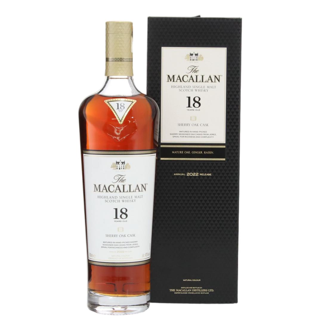 Macallan 18 Sherry Oak Cask Annual 2022 Release