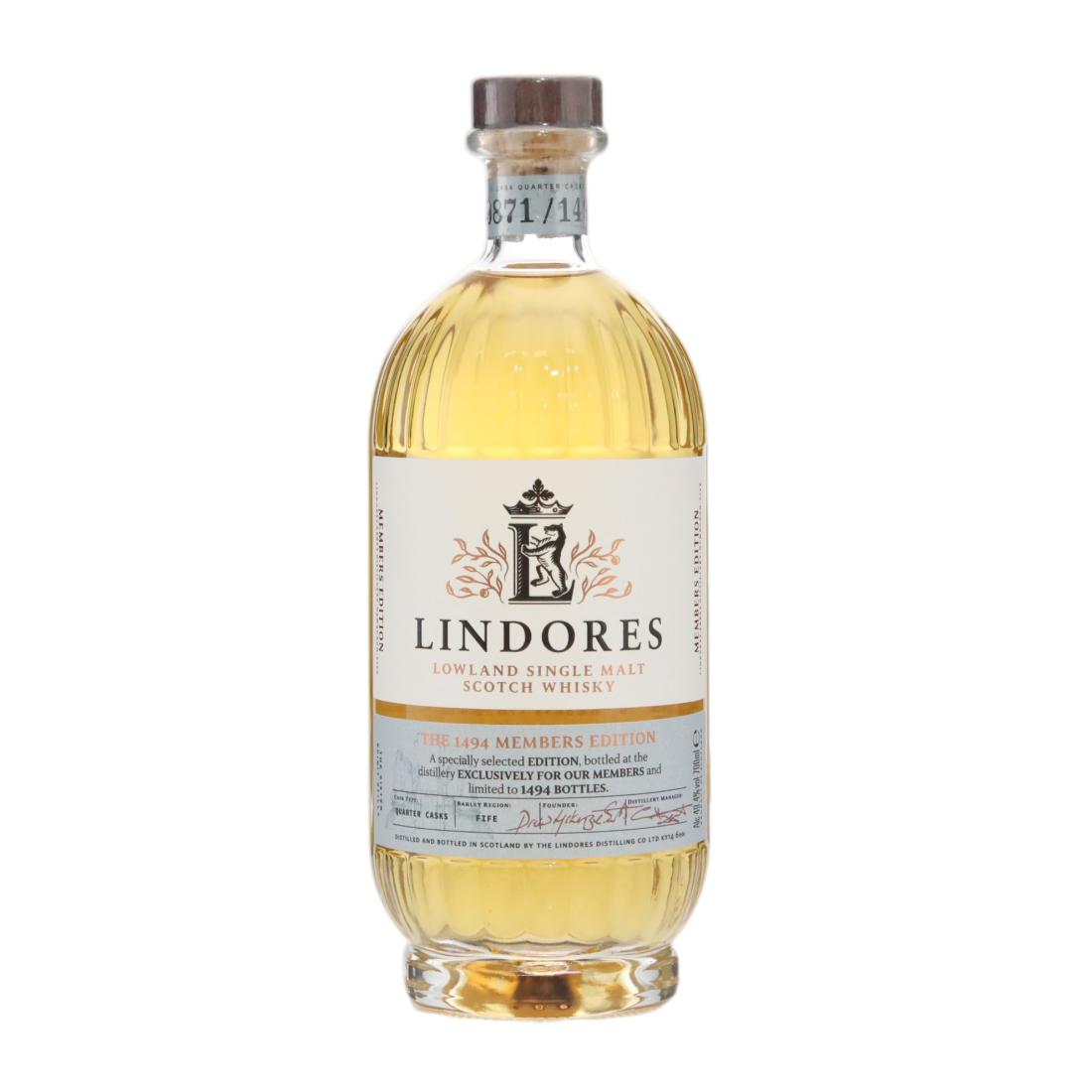 Lindores The 1494 Members Edition - Quarter Cask, 2021, 49.4% whisky bottle