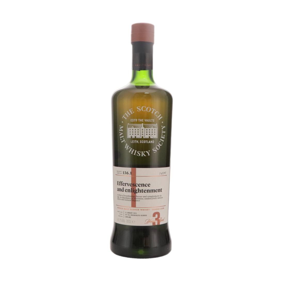 Eden Mill Effervescence & enlightenment 3 Year Old, Oloroso Hogshead Cask, Cask #1, 2015, The Scotch Malt Whisky Society, 61.2% whisky bottle