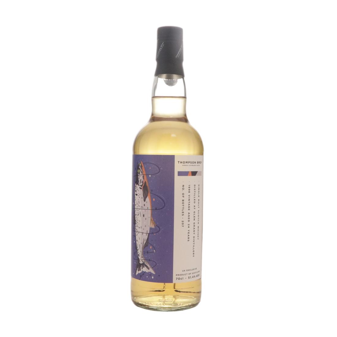 Glen Grant 24 Year Old, Refill Bourbon Cask, 1998, Thompson Bros, 51.4% whisky bottle