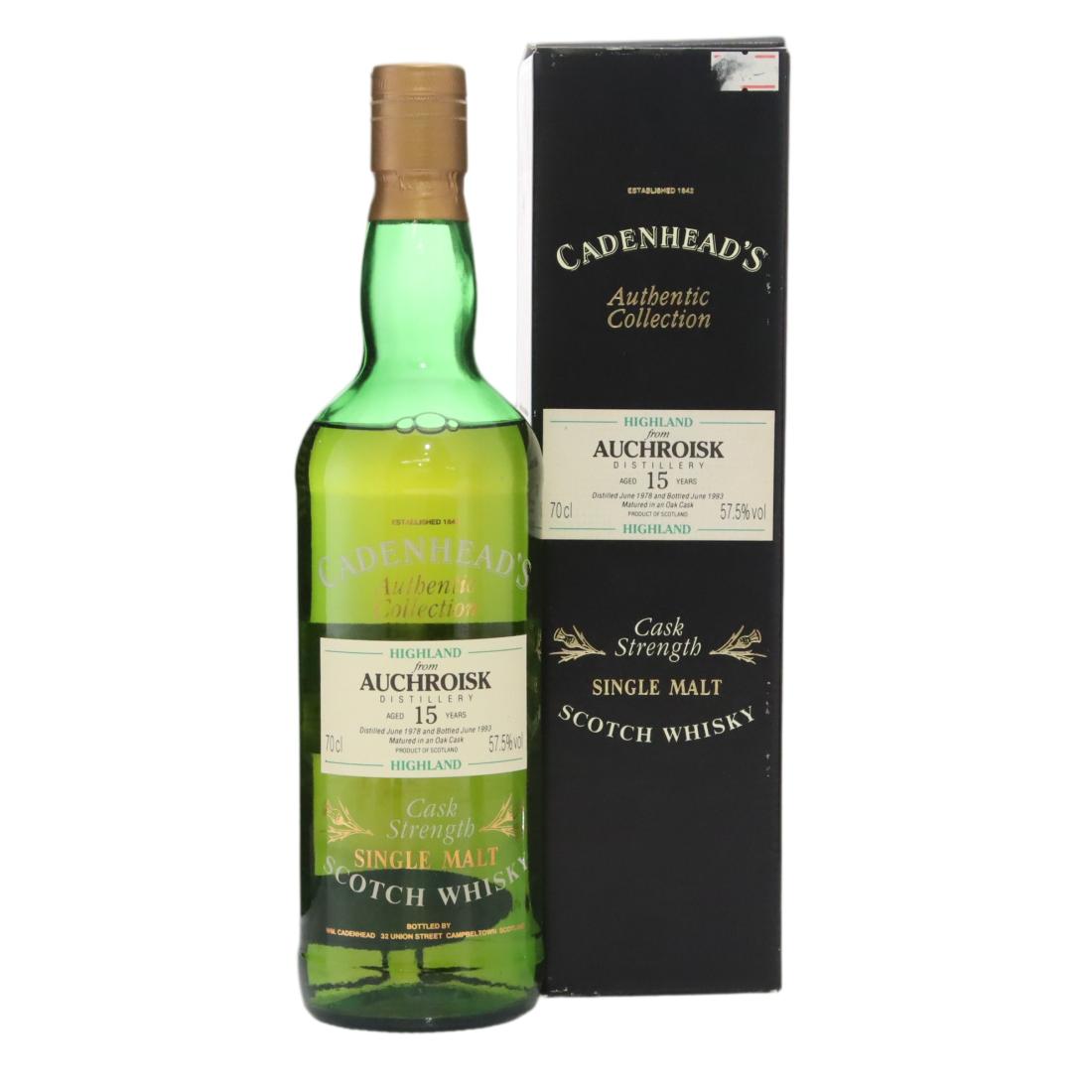 Auchroisk Authentic Collection 15 Year Old, Oak Cask, 1978, Cadenhead's, 57.5% whisky bottle