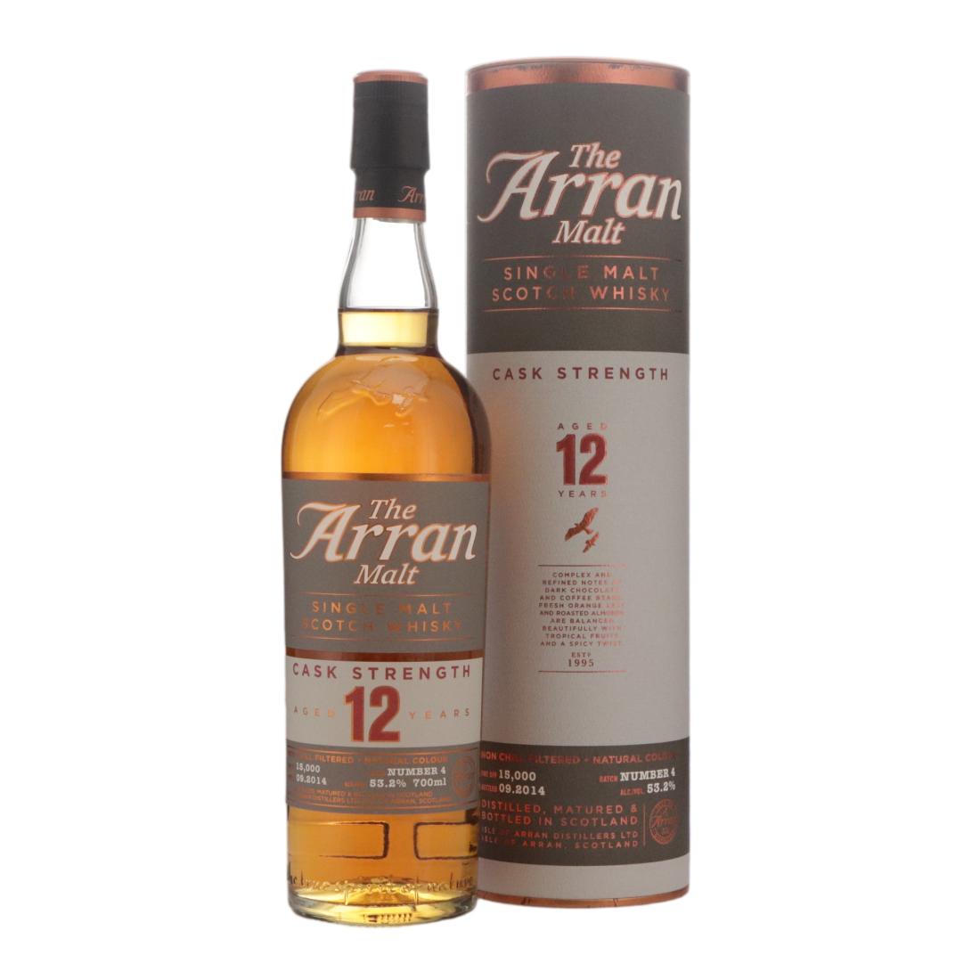 Arran Cask Strength 12 Year Old, Bourbon & Sherry Cask, Batch No. 4, 2014, 53.2% whisky bottle