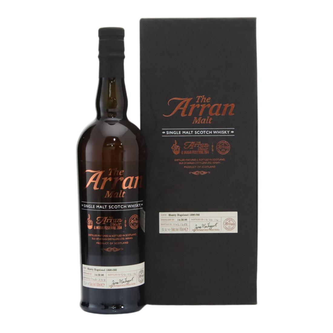 Arran Malt & Music Festival 18 Year Old, Sherry Hogshead Cask, Cask #1996-092, 2014, 52% whisky bottle