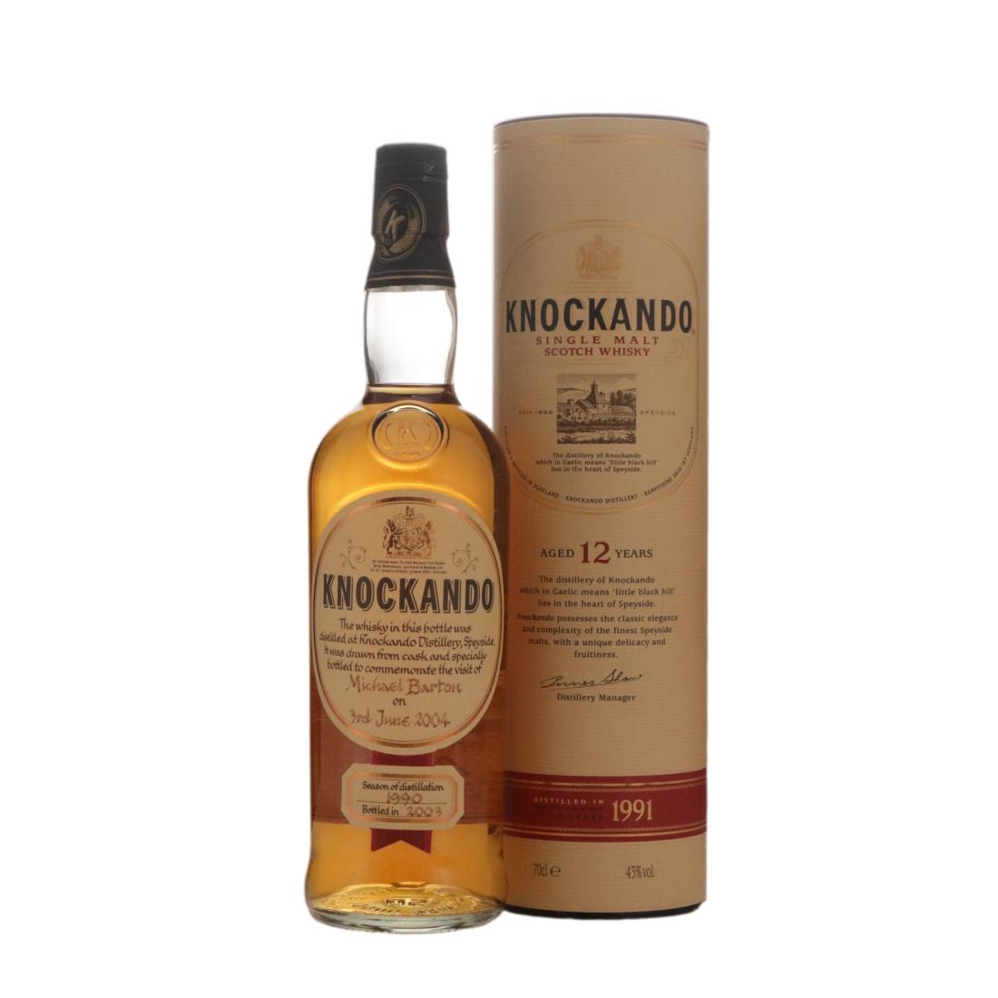 Knockando The Visit of Michael Barton on 3rd June 2004 12 Year Old, 2003, 43% whisky bottle