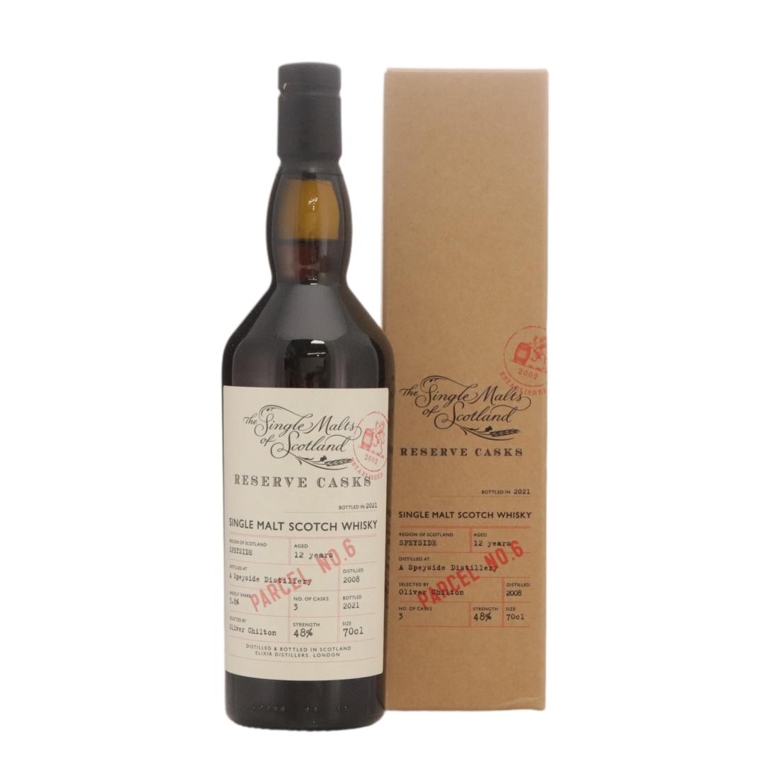 Speyside Reserve Cask Parcel No. 6 12 Year Old, Sherry Cask, 2008, Elixir Distillers, 48% whisky bottle