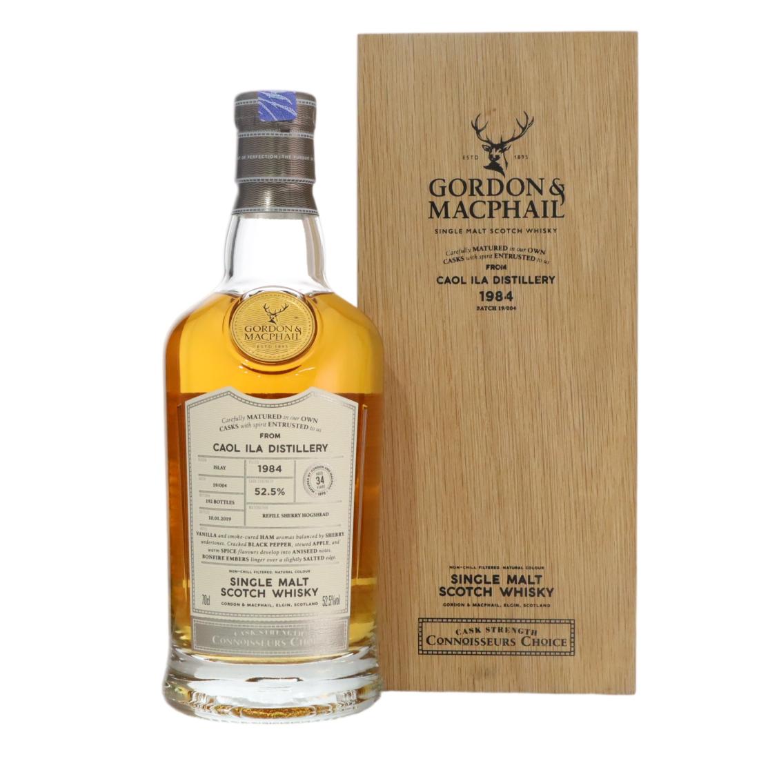Caol Ila Connoisseurs Choice 34 Year Old, Sherry Cask, Batch No. 19004, 1984, Gordon & MacPhail, 52.5% whisky bottle