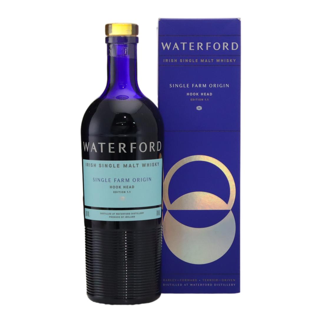 Waterford Single Farm Origin Hook Head Edition 1.1 4 Year Old, Bourbon, Virgin Oak, French Oak & Sweet Wine Cask, 2021, 50% whisky bottle