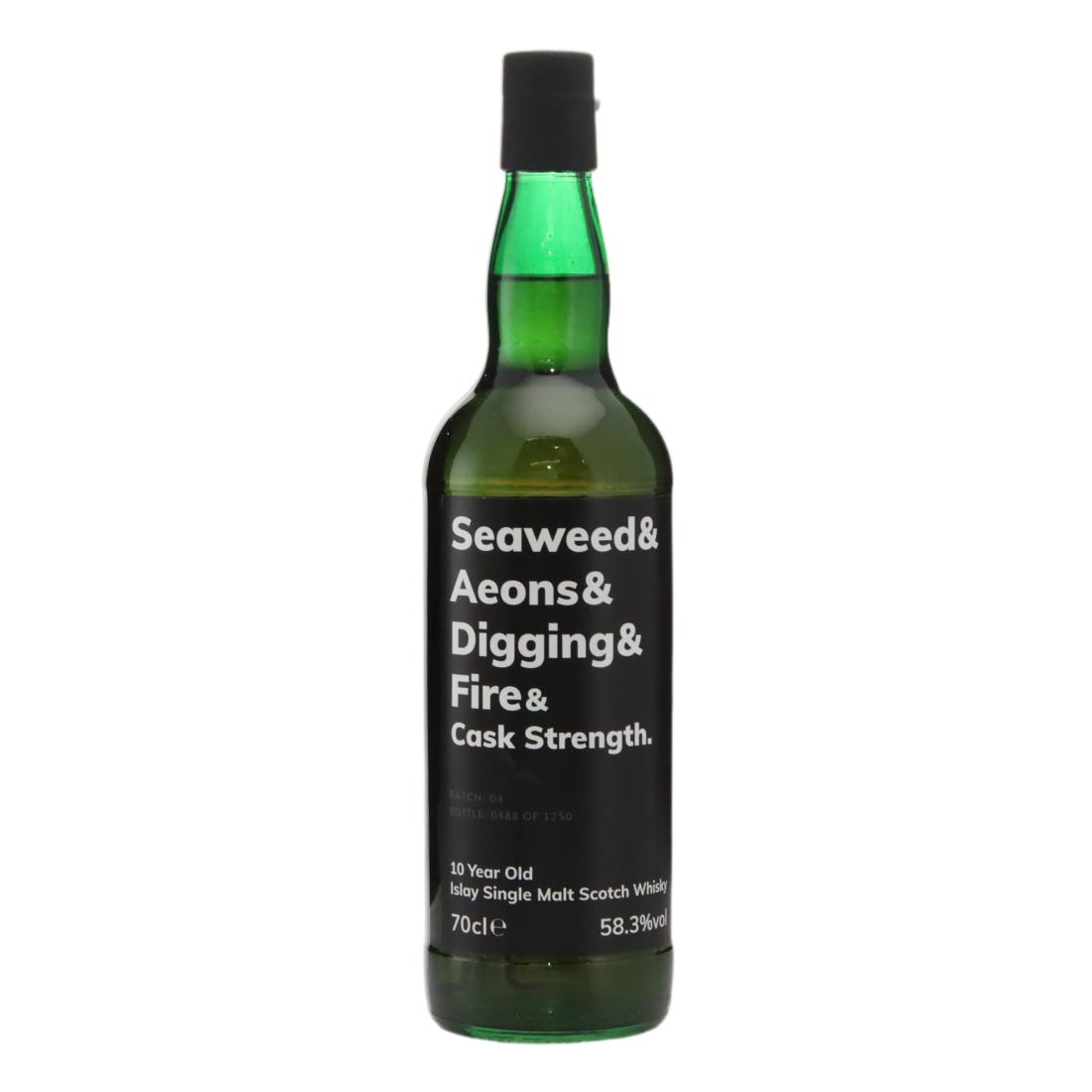 & Whisky Seaweed & Aeons & Digging & Fire & Cask Strength 10 Year Old, Sherry Cask, Batch No. 04, Atom Brands, 58.3% whisky bottle