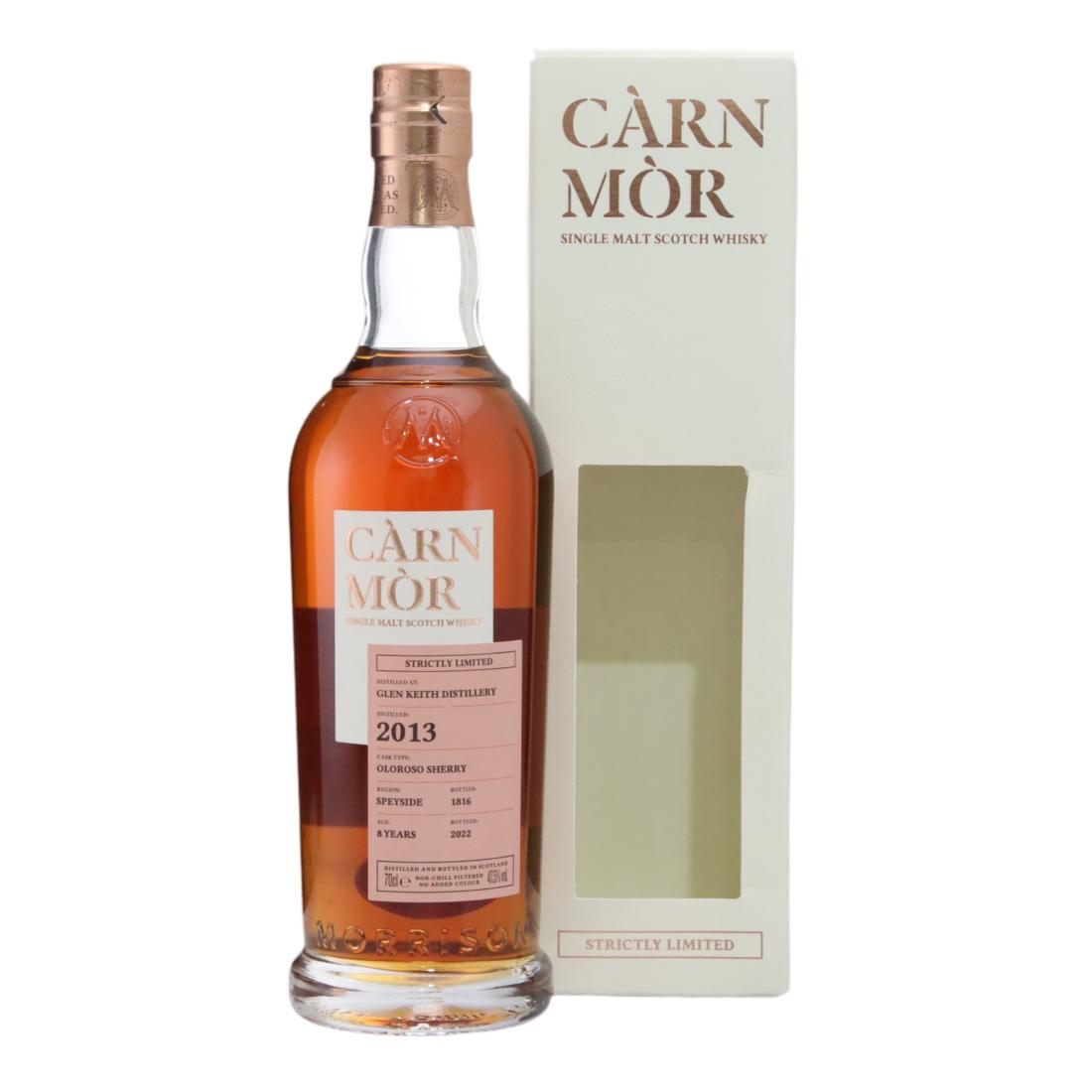 Glen Keith Strictly Limited 8 Year Old, Oloroso Sherry Cask, 2013, Càrn Mòr, 47.5% whisky bottle