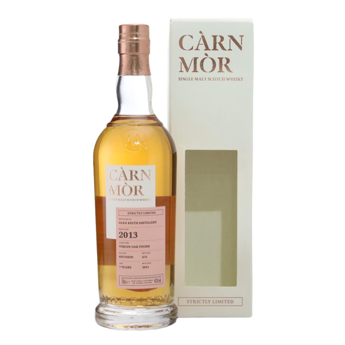 Glen Keith Strictly Limited 7 Year Old, Virgin Oak Cask, 2013, Càrn Mòr, 47.5% whisky bottle