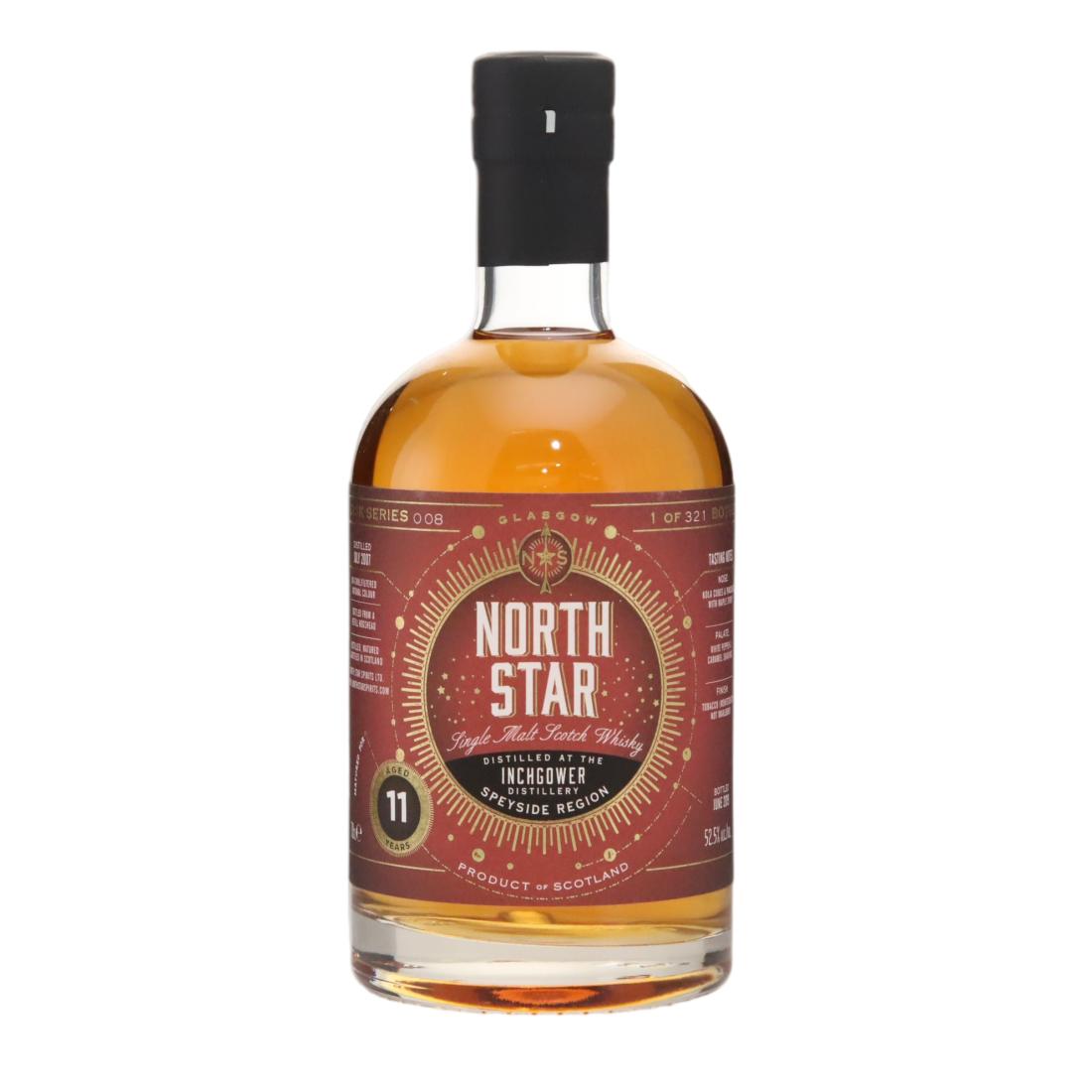 Inchgower Cask Series 008 11 Year Old, Hogshead Cask, 2007, North Star Spirits, 52.5% whisky bottle
