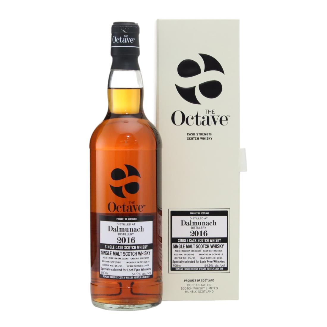 Dalmunach The Octave 4 Year Old, Bourbon & Oloroso Sherry Octave Cask, Cask #10843813, 2016, Duncan Taylor, 54.9% whisky bottle