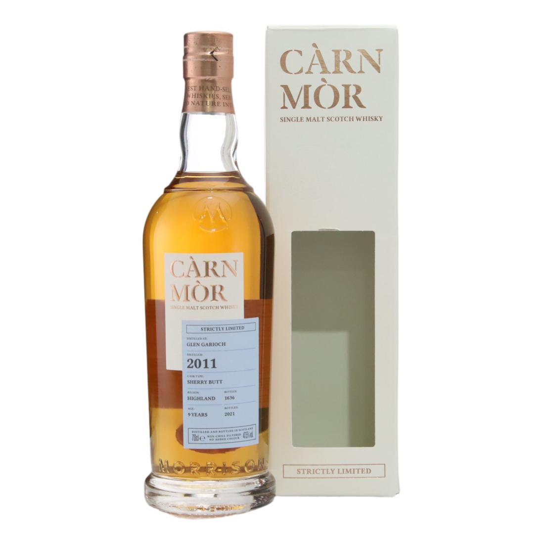 Glen Garioch Strictly Limited 9 Year Old, Sherry Butt Cask, 2011, Càrn Mòr, 47.5% whisky bottle