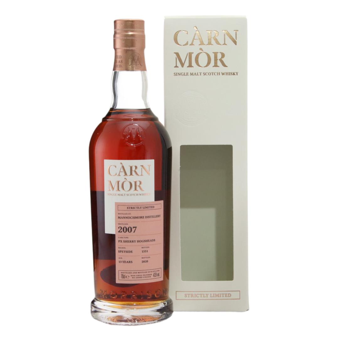 Mannochmore Strictly Limited 13 Year Old, Sherry Cask, 2007, Càrn Mòr, 47.5% whisky bottle